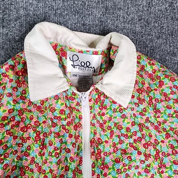 Vintage Lilly Pulitzer Floral Full Zip White Collar Jacket MP & Pants 12P SET - Picture 11 of 16